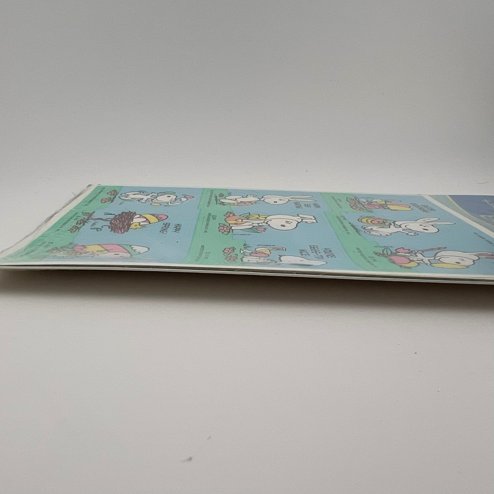 Vintage Hallmark Peanuts Easter Stickers Snoopy Sealed 4 Sheets NOS - Picture 6 of 6